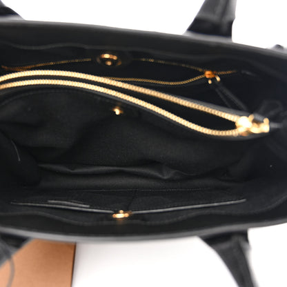 Burberry Derby Calfskin House Check Medium Banner Tote Black 5 of 11