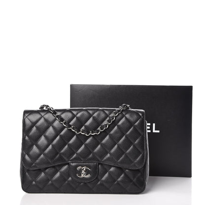 Chanel Caviar Quilted Jumbo Single Flap Black 12 of 12