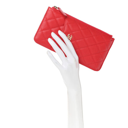 Chanel Caviar Quilted Classic iPhone Pouch Red 2 of 8