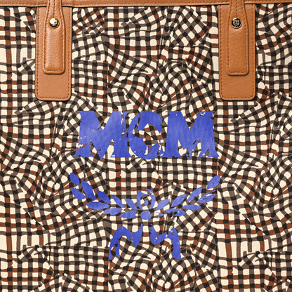 MCM Visetos Large Liz Reversible Shopper Tote Cognac 14 of 23