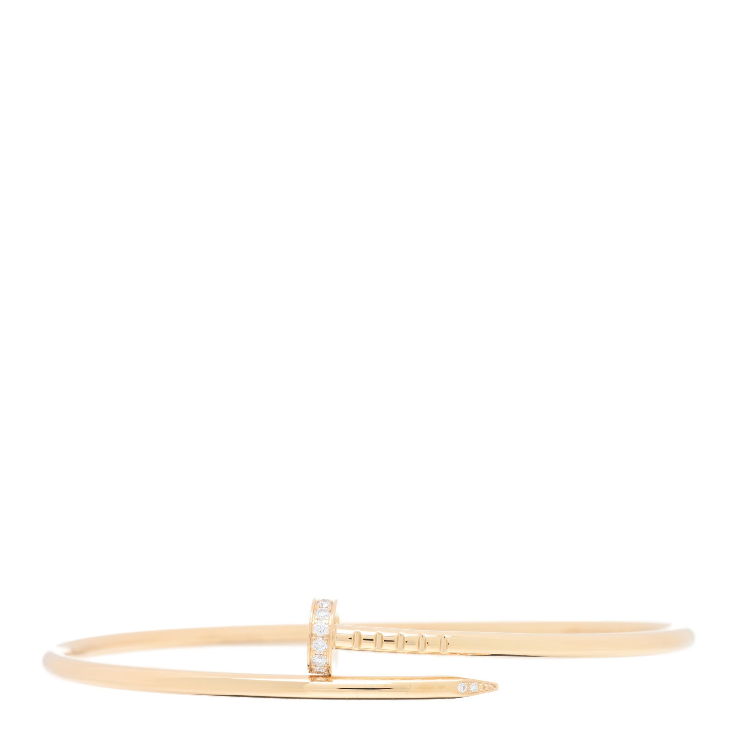 Cartier 18K Yellow Gold Diamond Small Juste Un Clou Bracelet 18 1 of 3