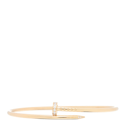 Cartier 18K Yellow Gold Diamond Small Juste Un Clou Bracelet 18 1 of 3