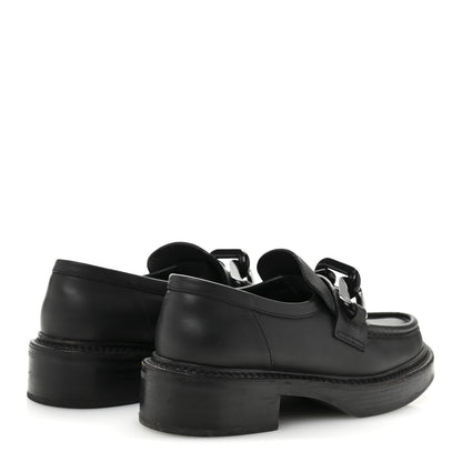 Louis Vuitton Calfskin Oversized Chain Academy Loafers 37 Black 5 of 9