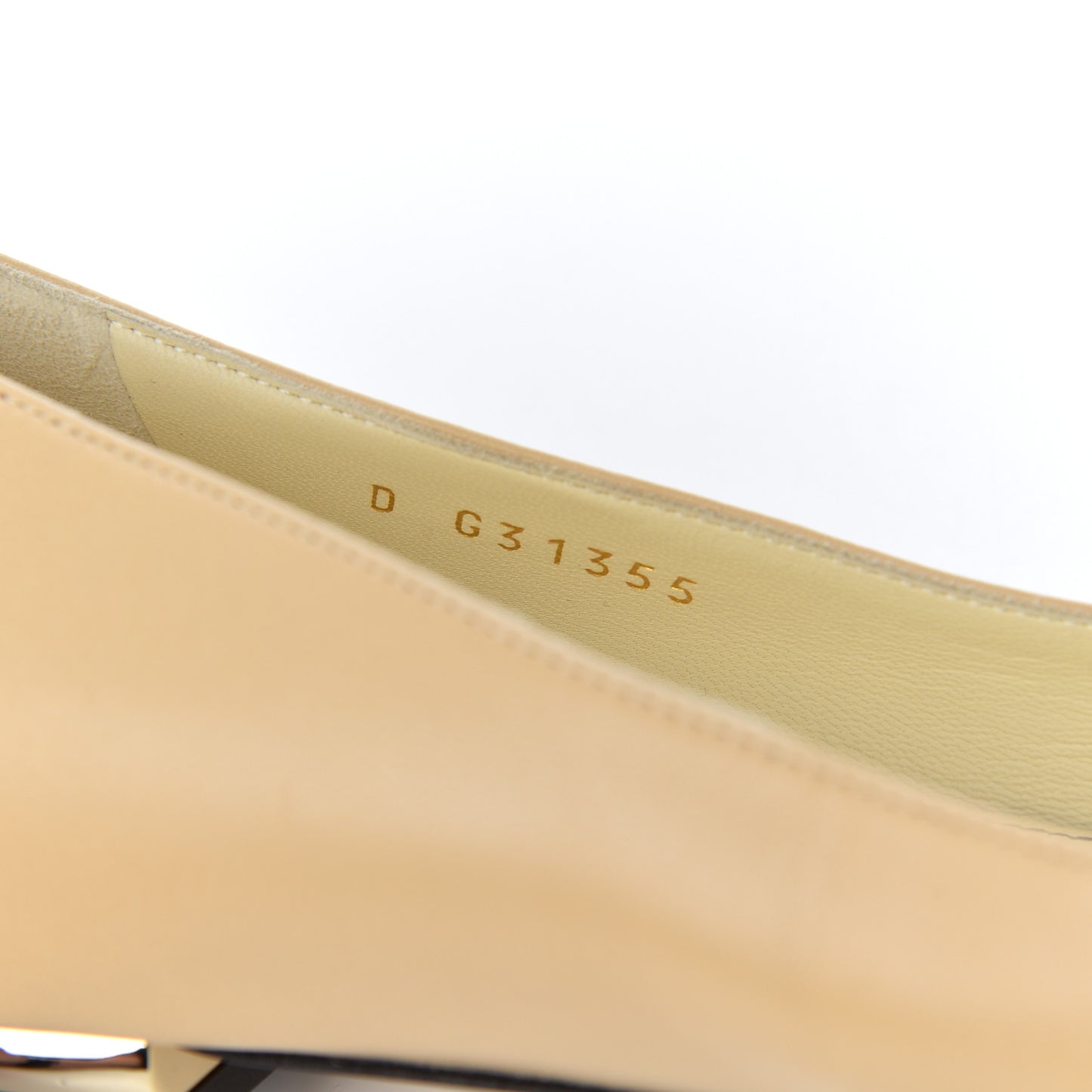 Lambskin Pearl Bow Ballerina Flats 40 Beige Black