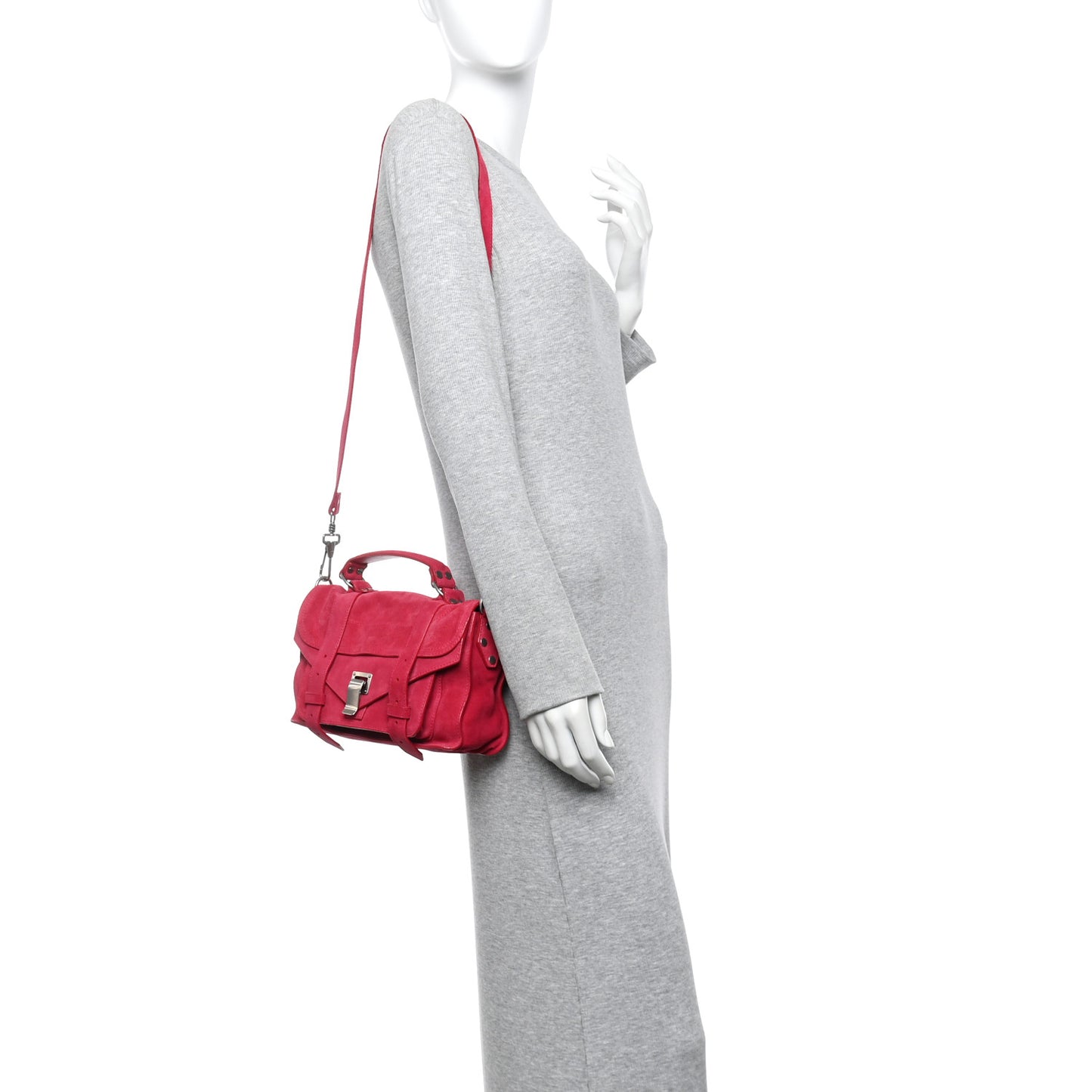 Suede Tiny PS1 Satchel Raspberry