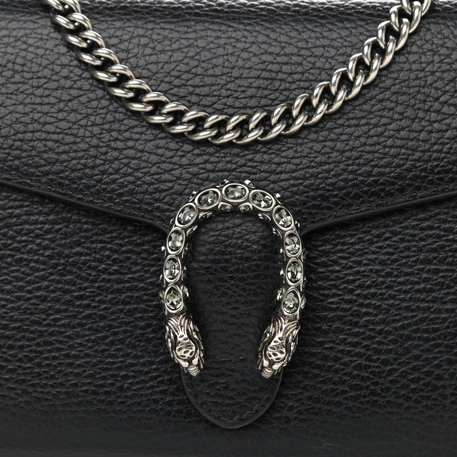 Gucci Calfskin Mini Dionysus Chain Wallet Black 7 of 13