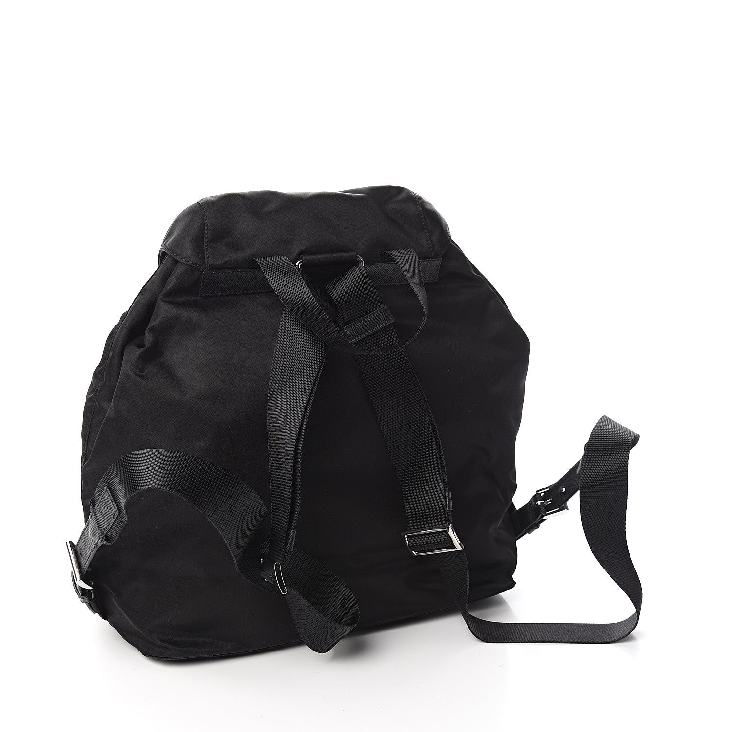 Prada Tessuto Nylon Saffiano Medium Backpack Black 2 of 9