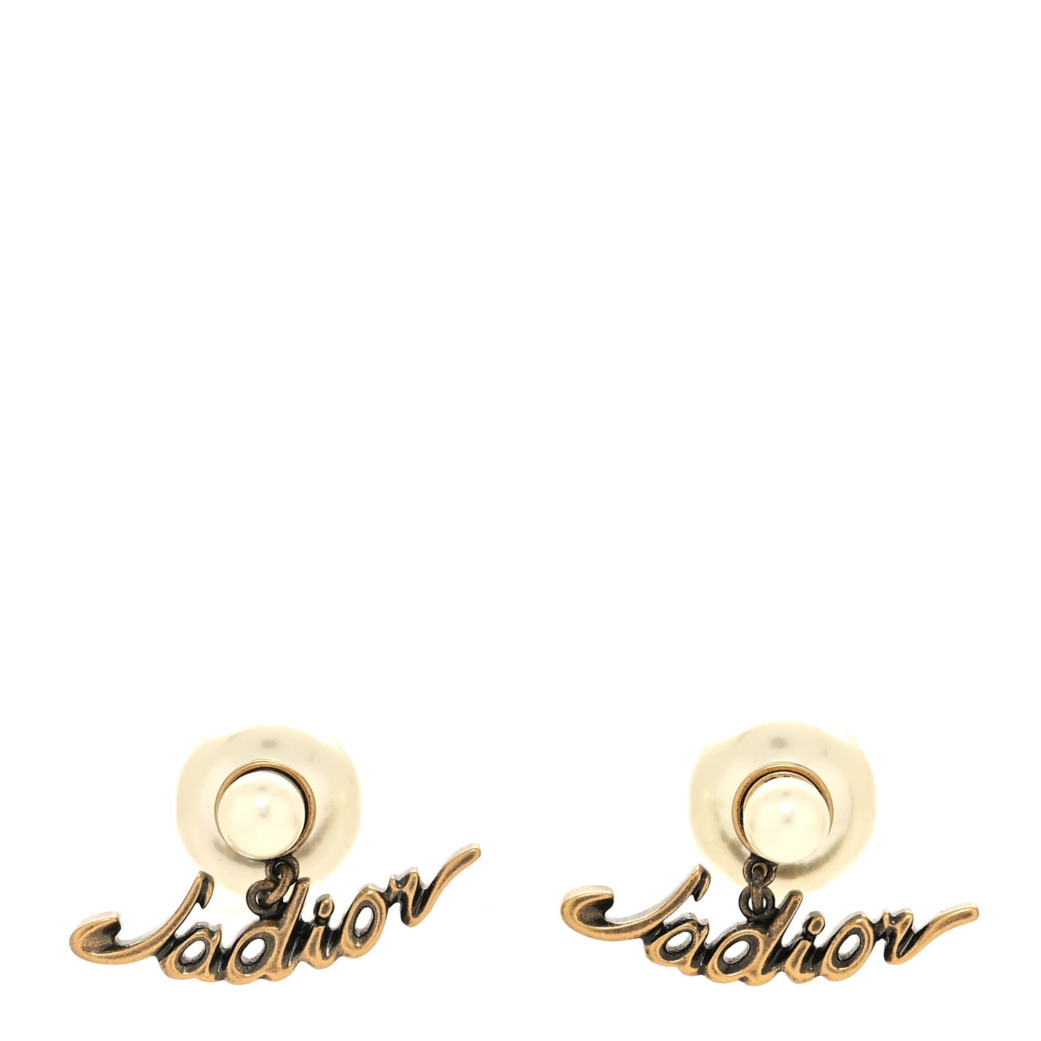 Christian Dior Pearl J'Adior Tribal Earrings Gold 1 of 4