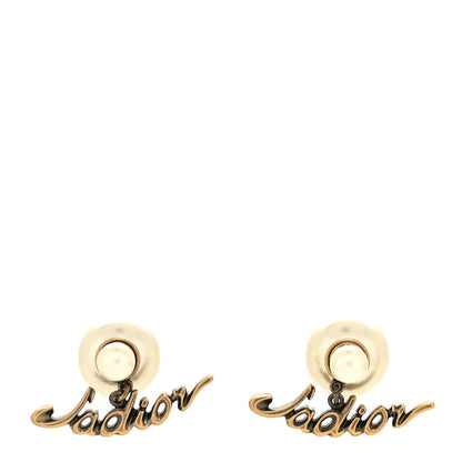Christian Dior Pearl J'Adior Tribal Earrings Gold 1 of 4