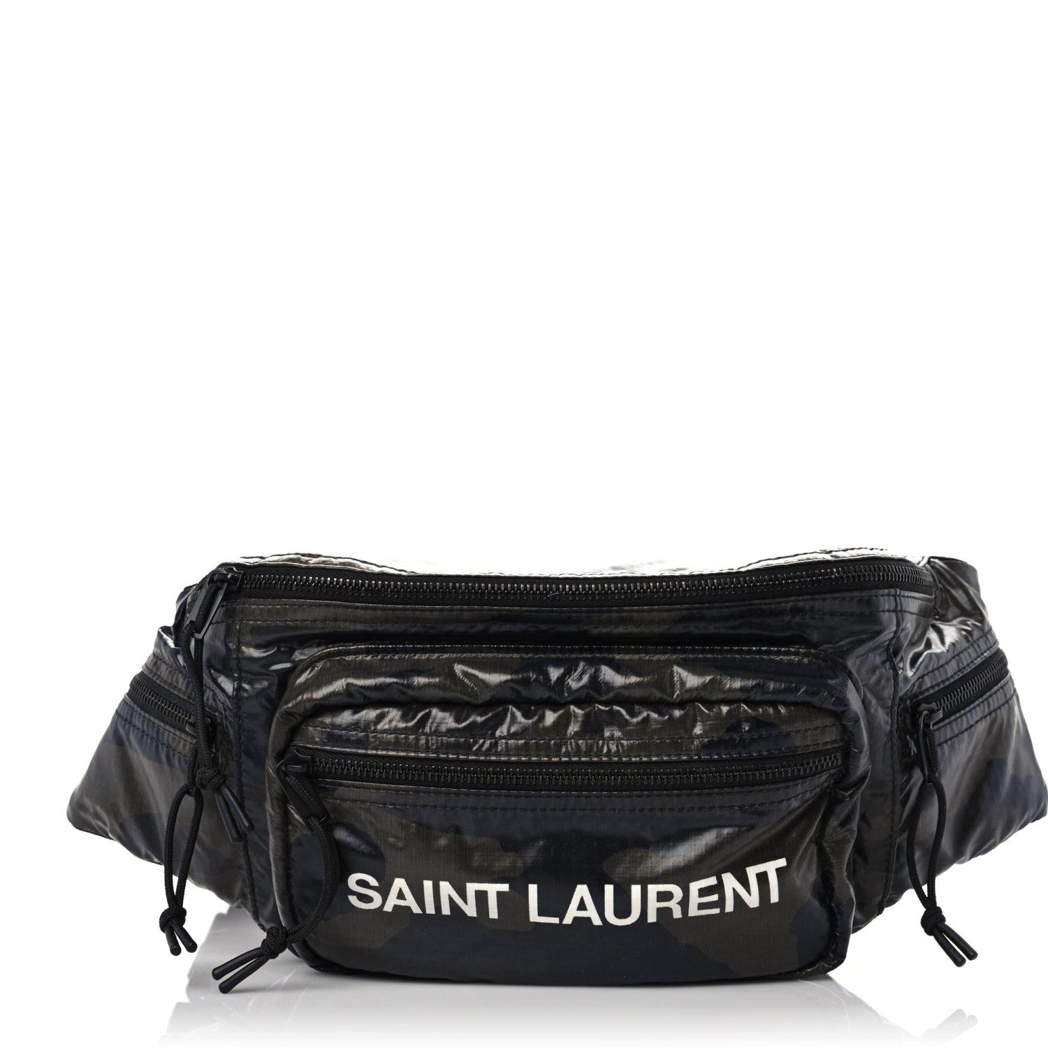 Saint Laurent Nylon Camouflage Logo Ripstop Body Belt Bag Kaki 1 of 9