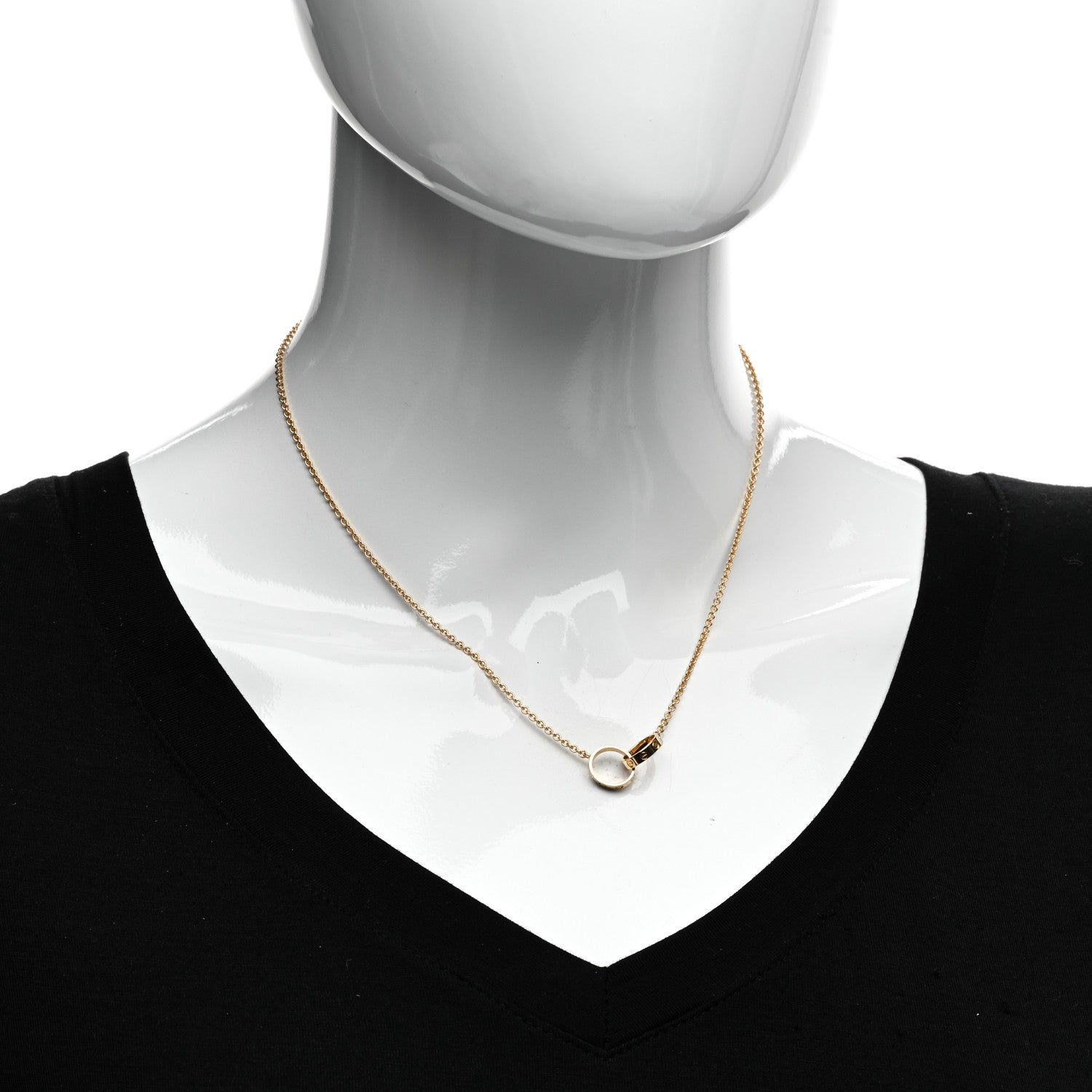Cartier 18K Yellow Gold Interlocking LOVE Necklace 2 of 5