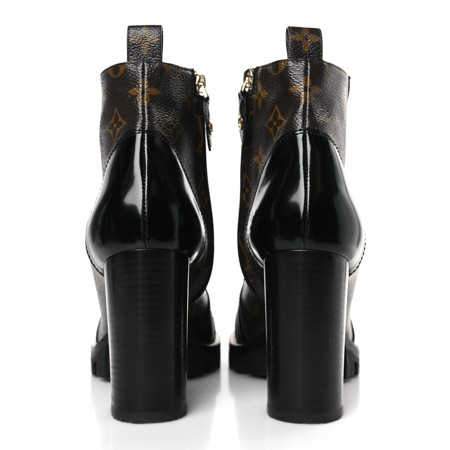 Louis Vuitton Patent Calfskin Monogram Star Trail Ankle Boots 38.5 Black 5 of 9