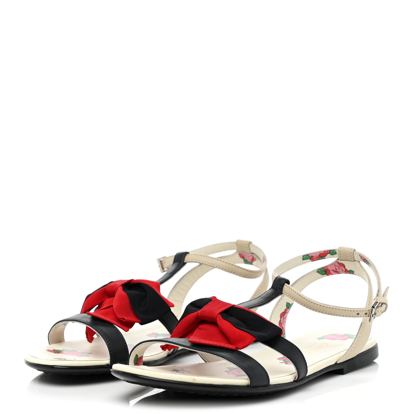 Calfskin Web Bow Children's Sandals 35 White