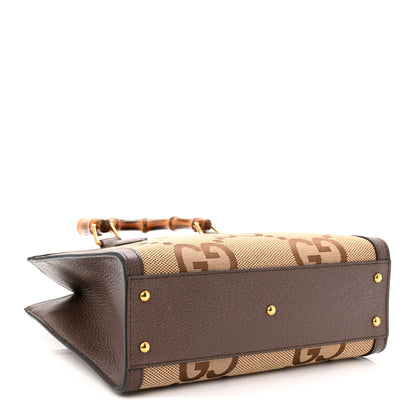 Gucci Monogram Jumbo GG Textured Dollar Calfskin Small Diana Tote Bag Camel Ebony New Acero Pomegranate Red 4 of 11