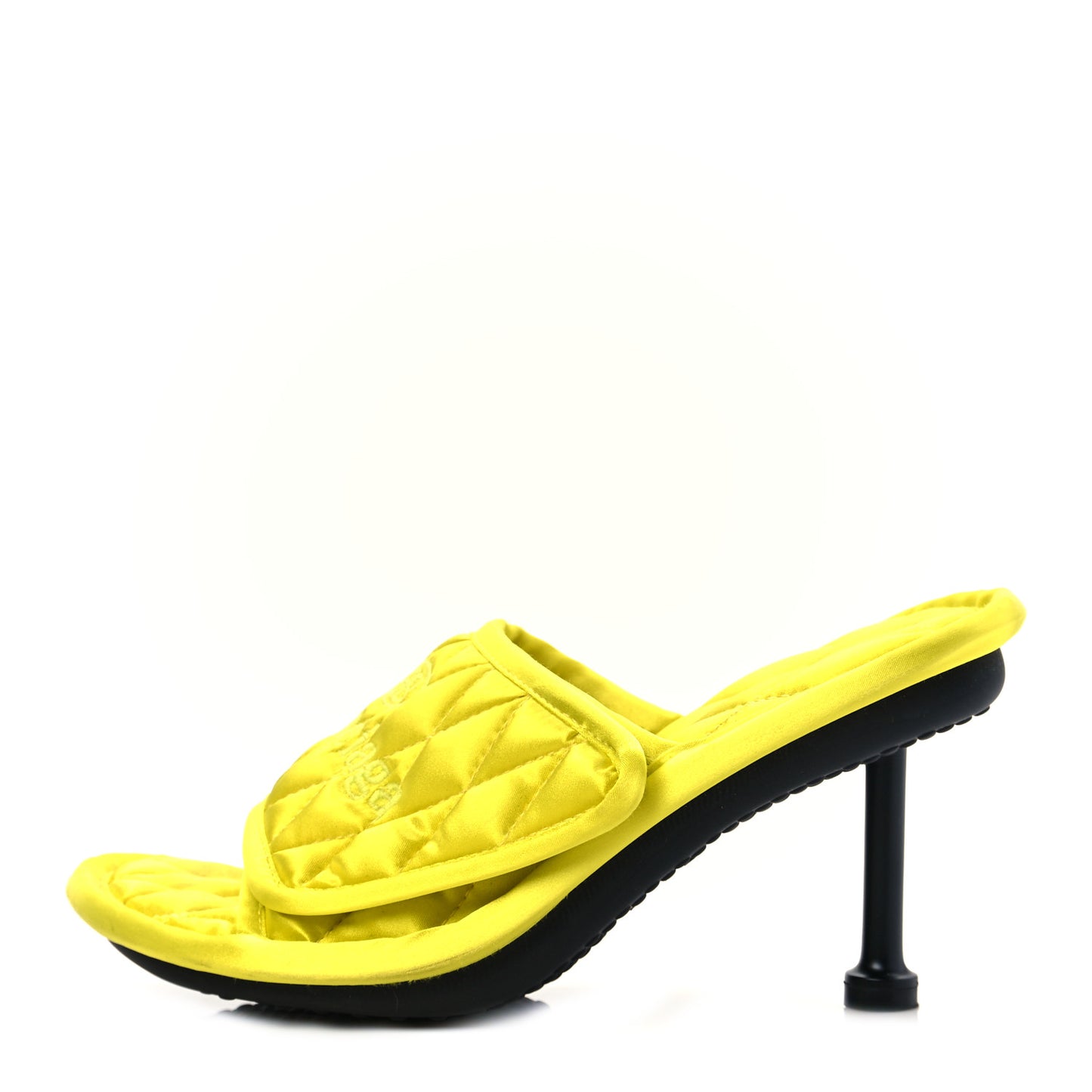 Satin Quilted Home 80mm Sandals 37 Lime