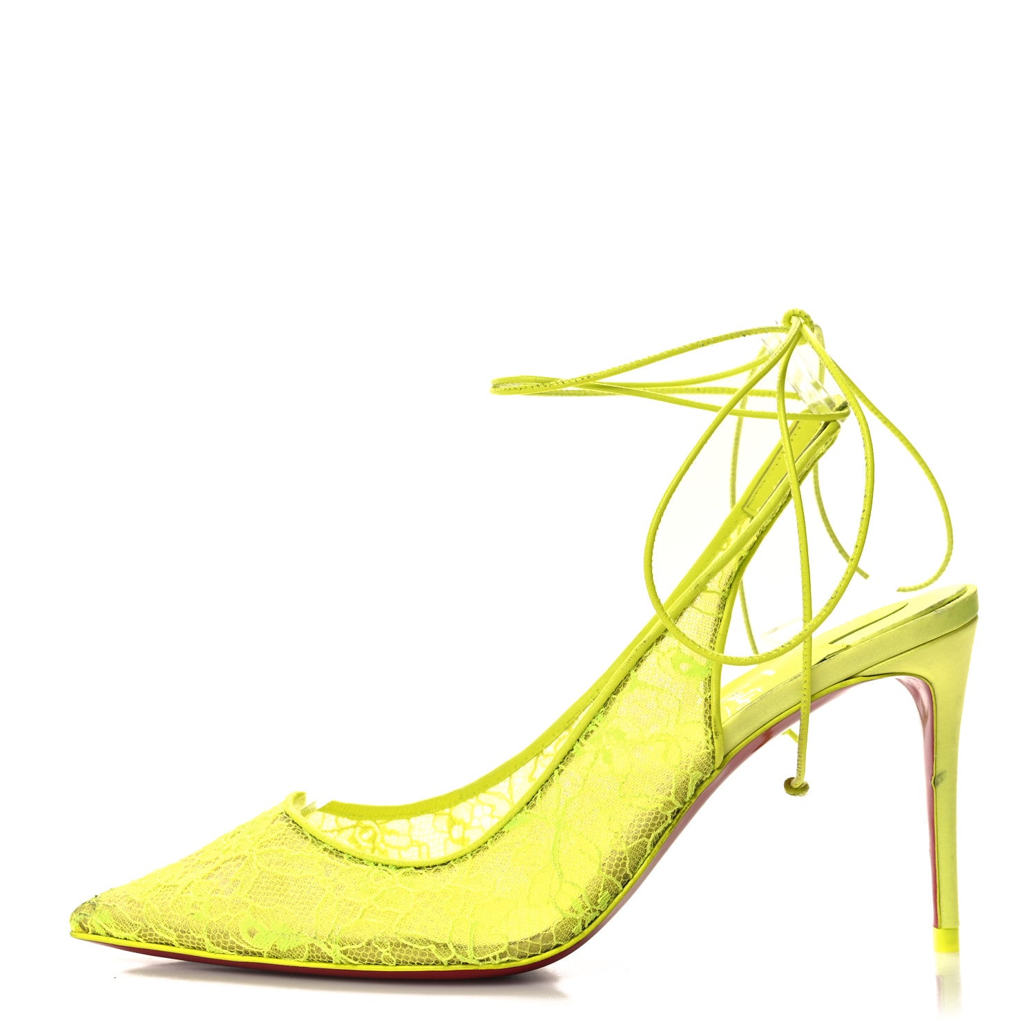 Christian Louboutin Kate Lace 85 Pumps 37 Neon Yellow 1 of 9
