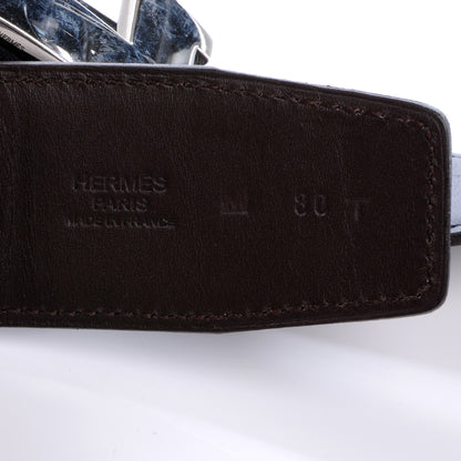 Hermes Mens Box Reversible Constance H Belt 80 Noir Chocolate 4 of 4