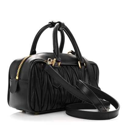 Miu Miu Nappa Matelasse Regular Arcadie Top Handle Bag Black 4 of 17