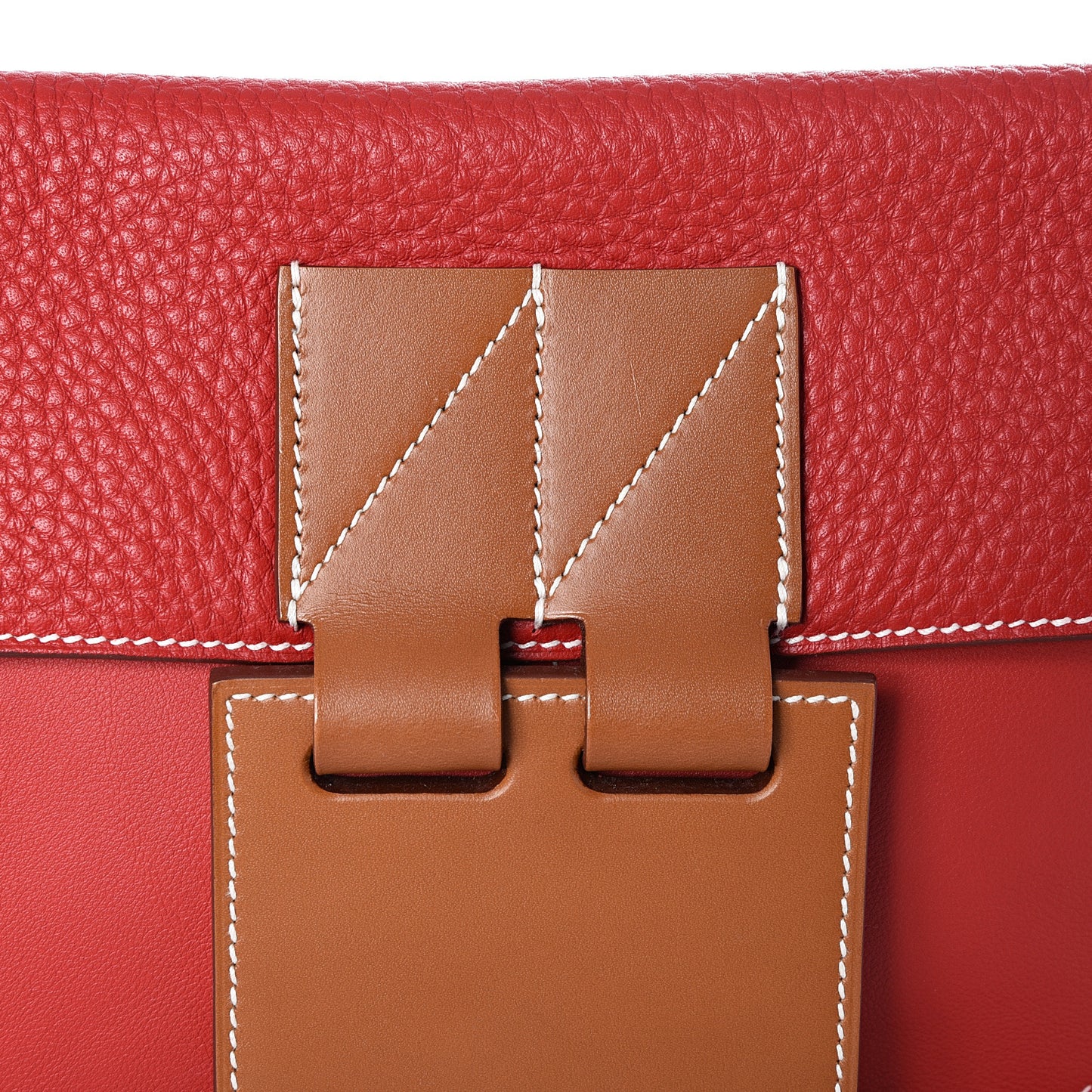 Swift Taurillon Clemence Vache Hunter Virevolte Pochette Vermillon Rouge Casaque Fauve