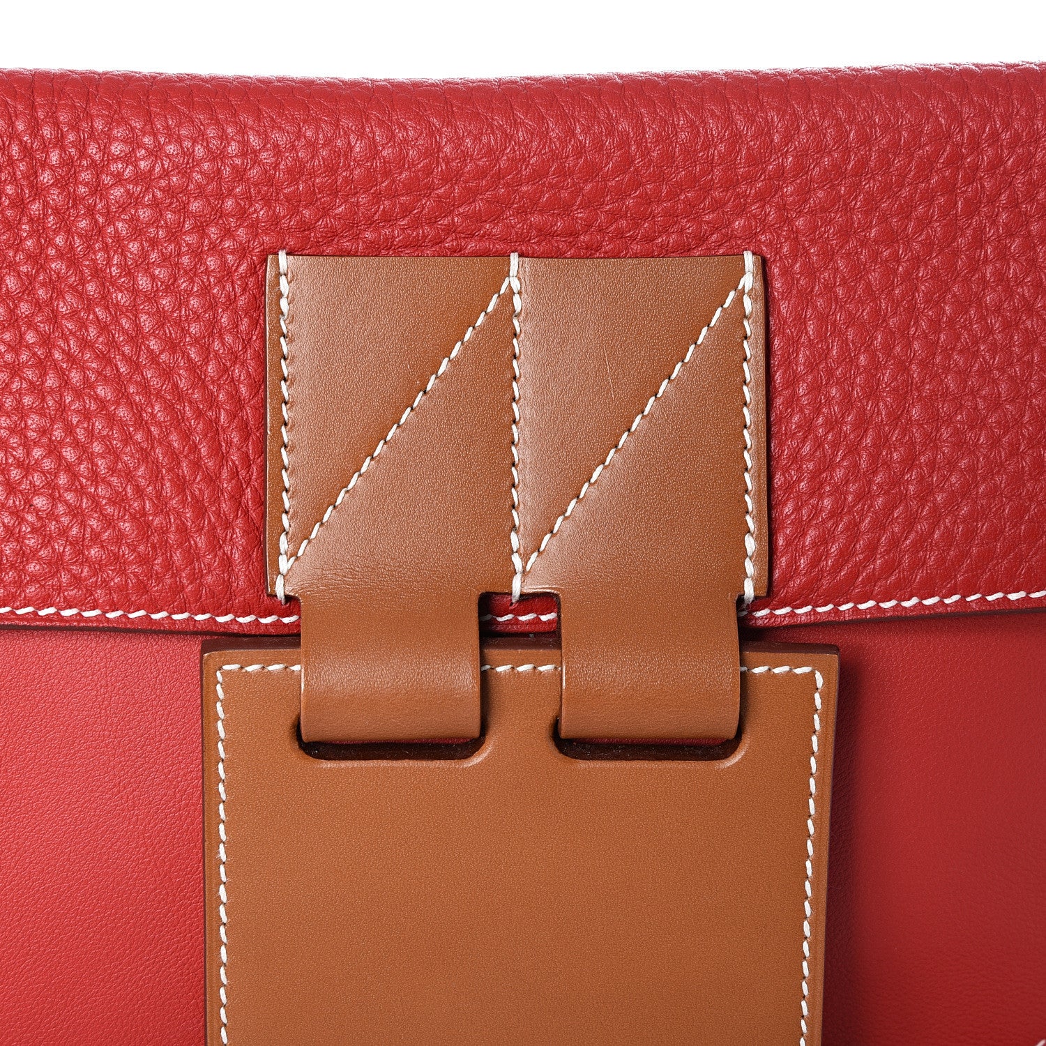 Hermes Swift Taurillon Clemence Vache Hunter Virevolte Pochette Vermillon Rouge Casaque Fauve 7 of 11