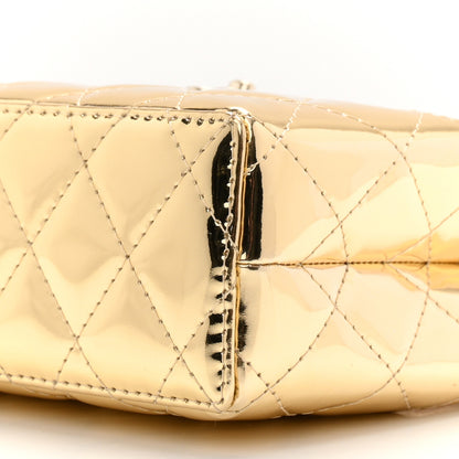 Chanel Mirror Calfskin Metallic Calfskin Quilted Nano Kelly Shopper Gold 10 of 10