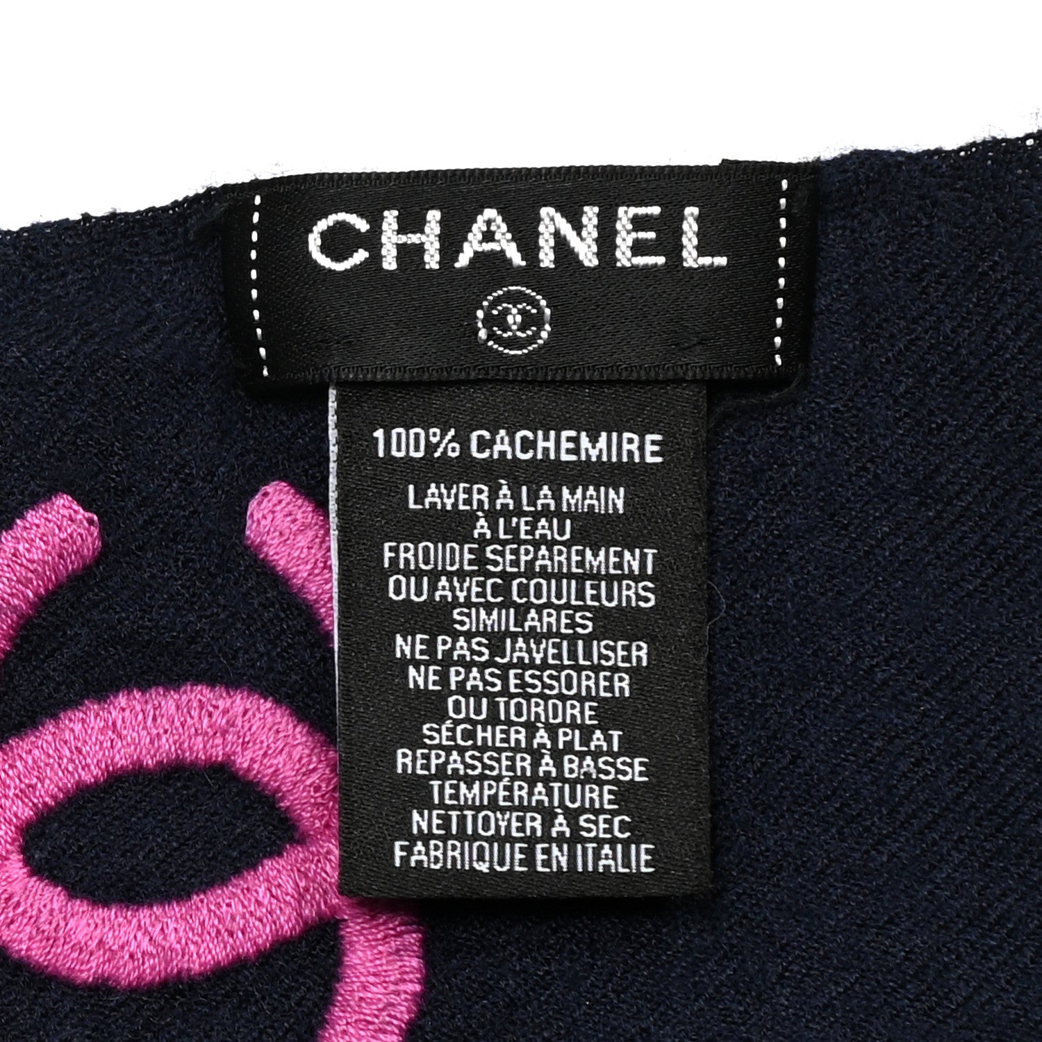Chanel Cashmere CC Stole Navy 4 of 4