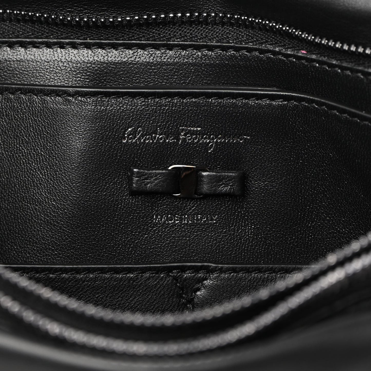 Calfskin Small Viva Bow Shoulder Bag Black