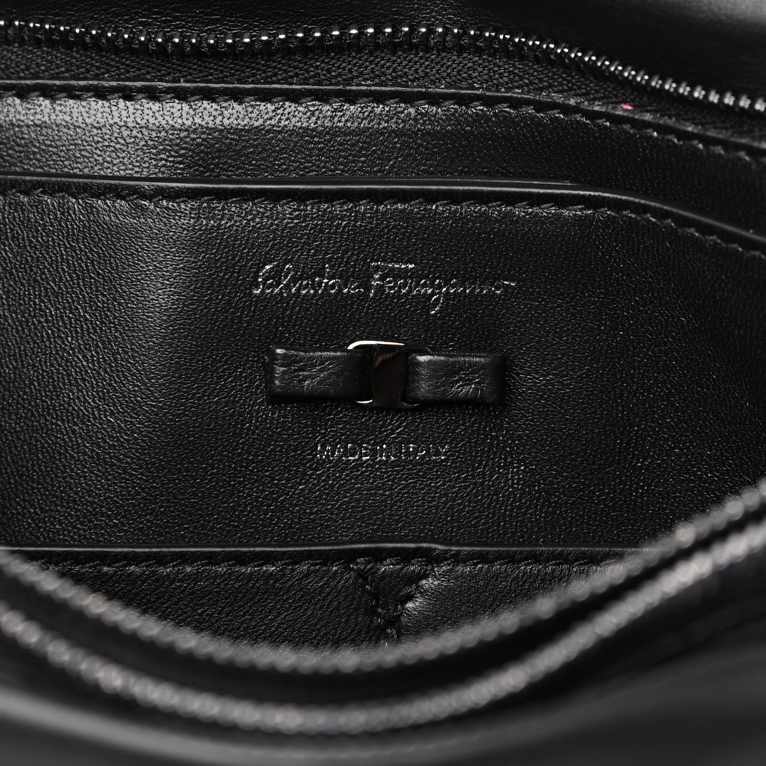 Salvatore Ferragamo Calfskin Small Viva Bow Shoulder Bag Black 6 of 11