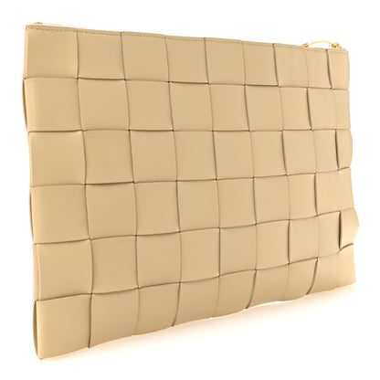 Bottega Veneta Nappa Maxi Intrecciato Large Cassette Flat Zip Pouch Porridge 3 of 7
