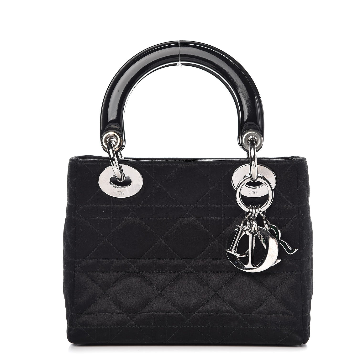 Christian Dior Satin Patent Cannage Mini Lady Dior Black 1 of 8