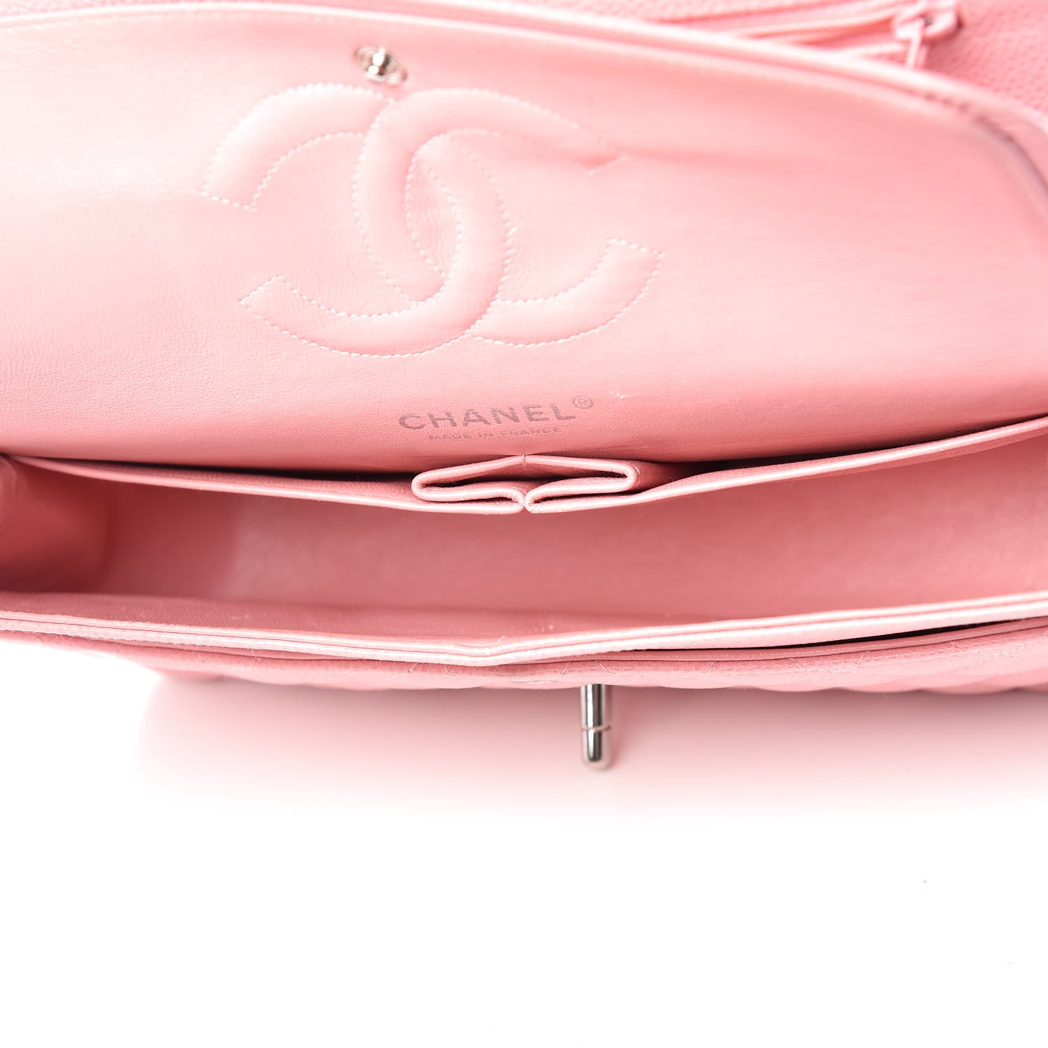 Chanel Caviar Quilted Medium Double Flap Pink 6 of 19