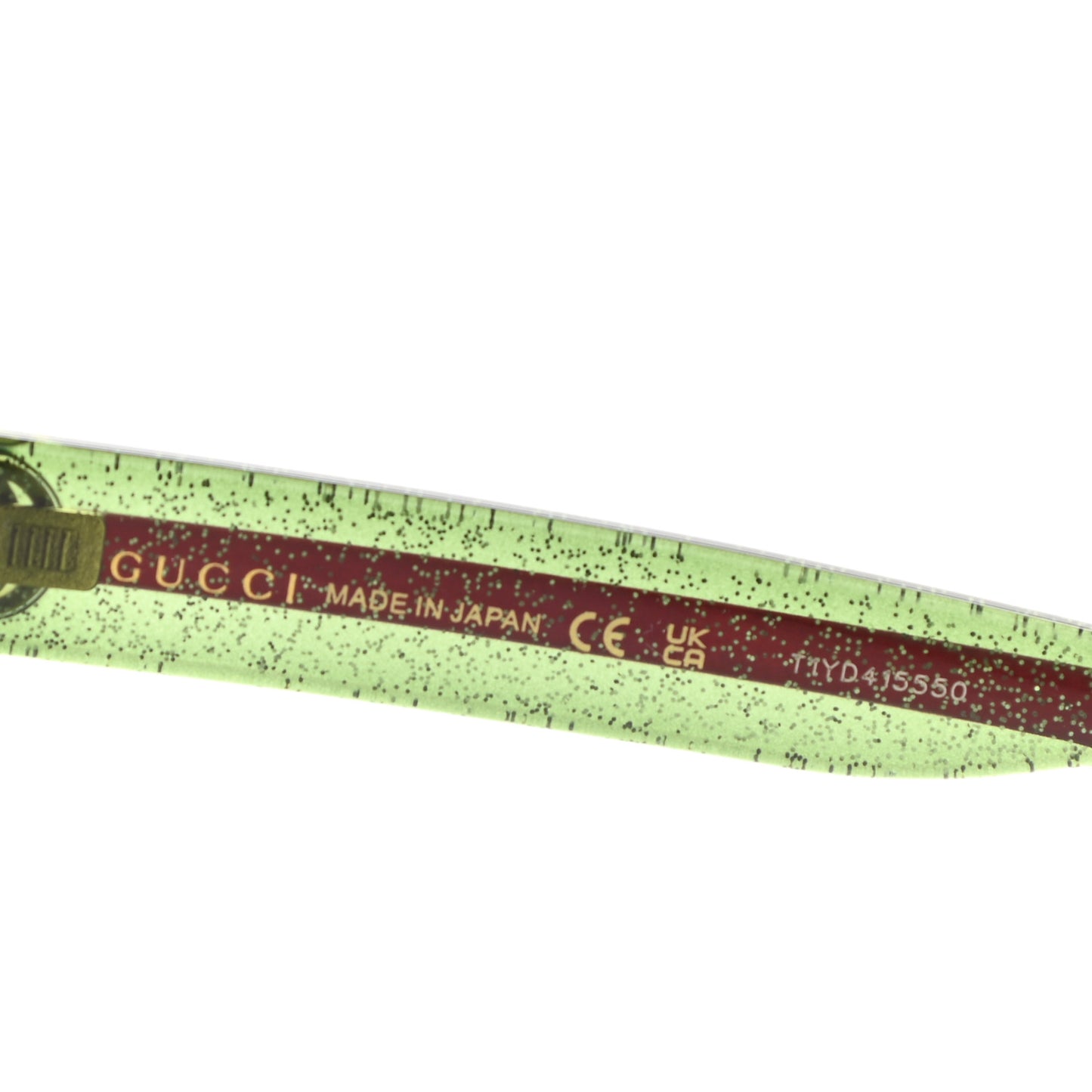 Acetate Square Frame Web Glitter Sunglasses GG0034S Black Green