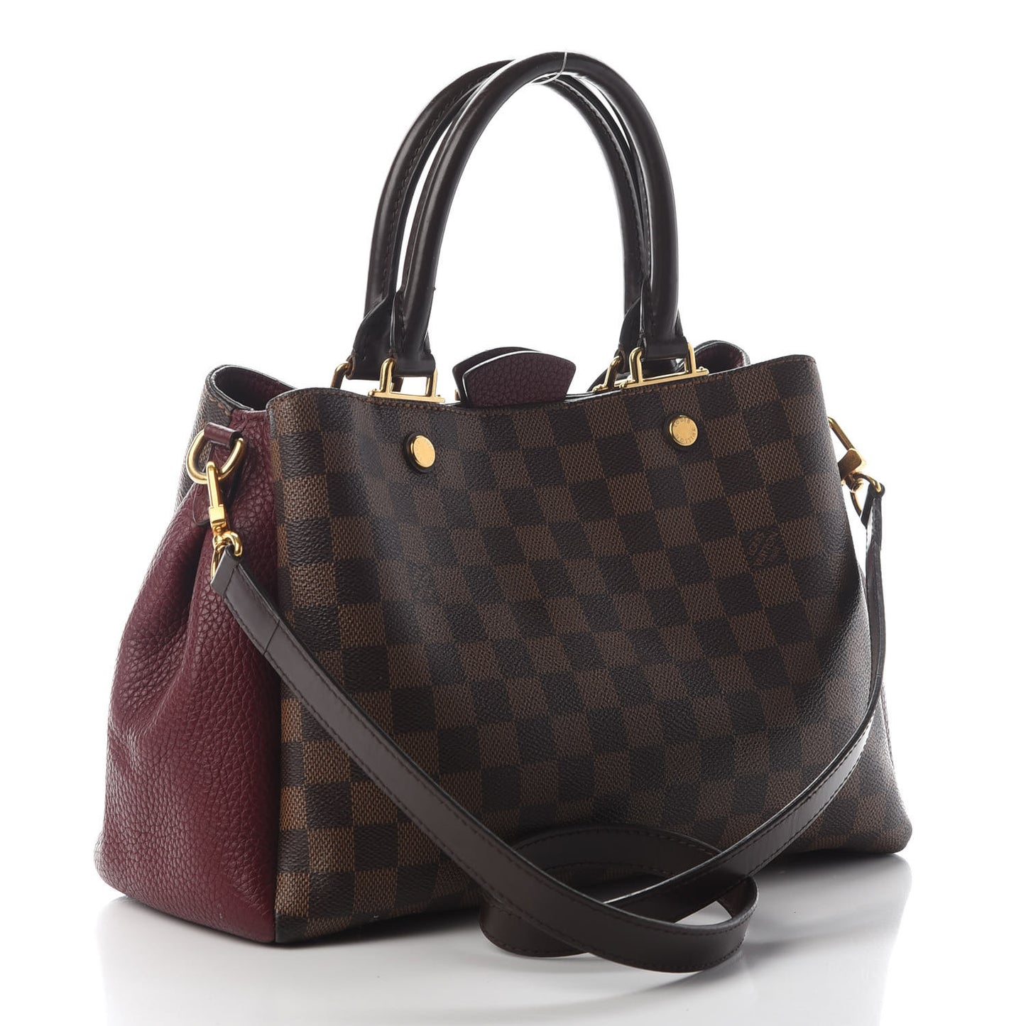Damier Ebene Cuir Taurillon Brittany Bordeaux