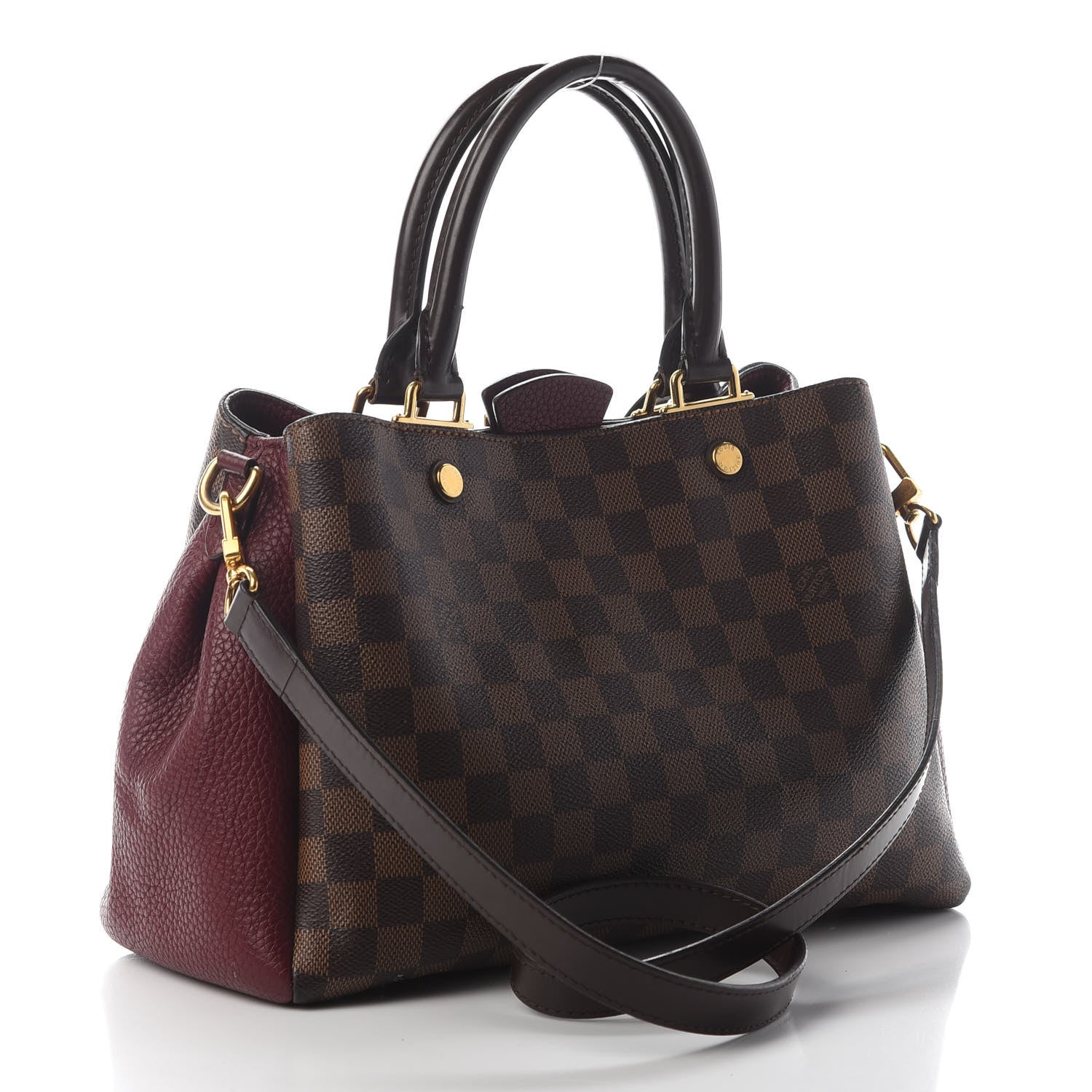 Louis Vuitton Damier Ebene Cuir Taurillon Brittany Bordeaux 3 of 8