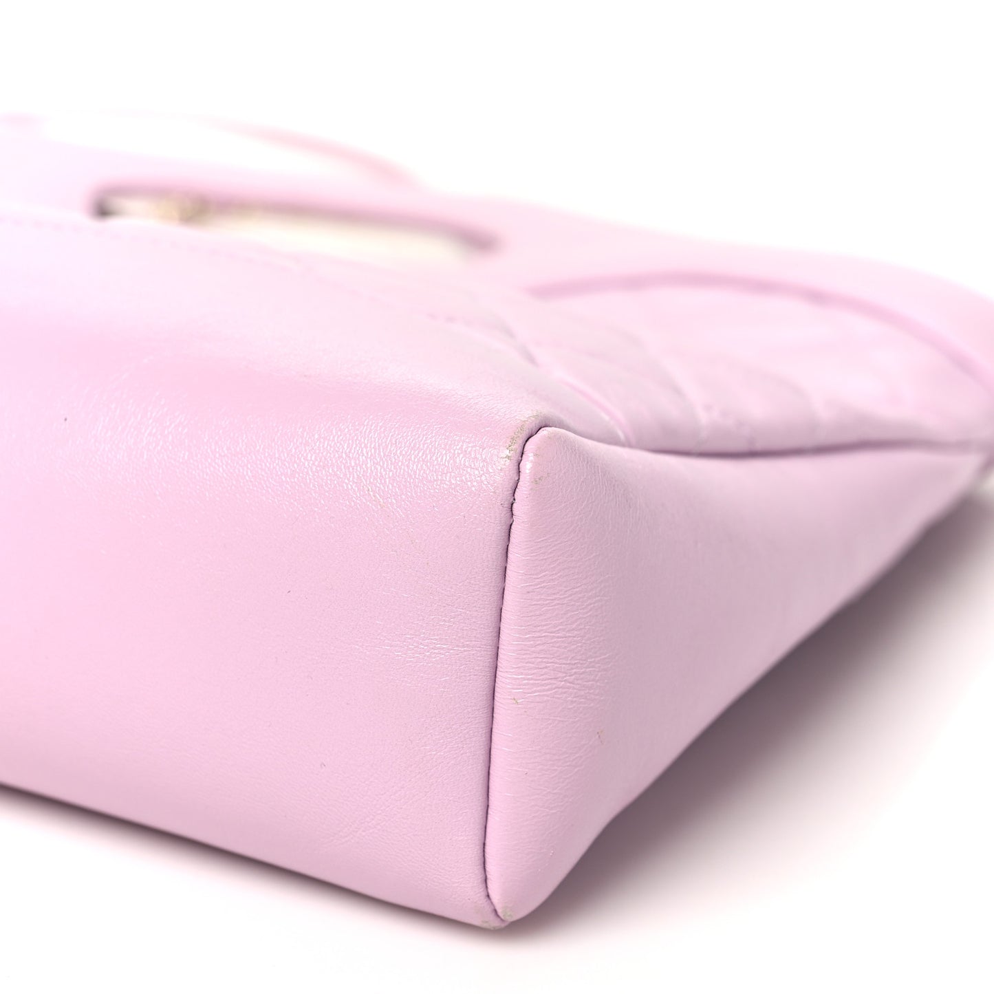 Shiny Lambskin Quilted 31 Shopping Bag Light Purple