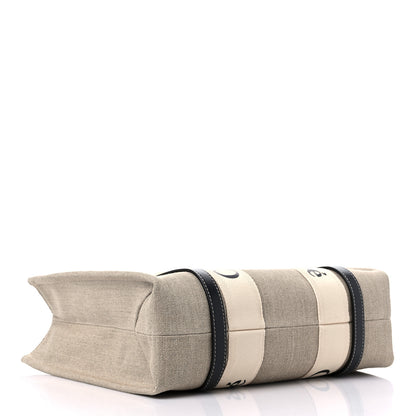 Chloe Cotton Calfskin Medium Woody Ribbon Tote White Black 4 of 8