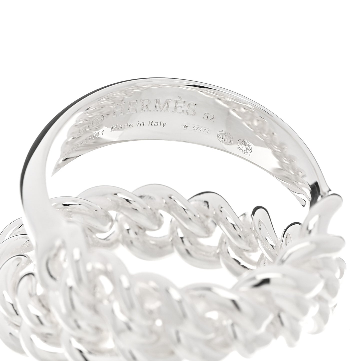 Sterling Silver MM Boucle Selier Inflexible Ring 52 6