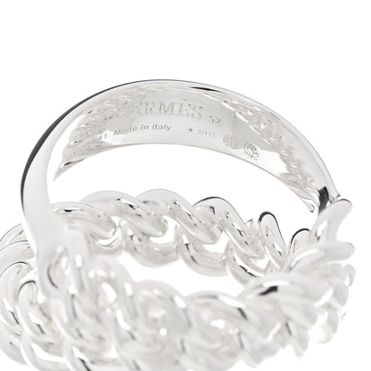 Hermes Sterling Silver MM Boucle Selier Inflexible Ring 52 6 4 of 5