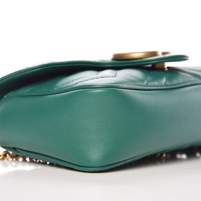 Gucci Calfskin Matelasse Super Mini GG Marmont Shoulder Bag Emerald Green 5 of 10