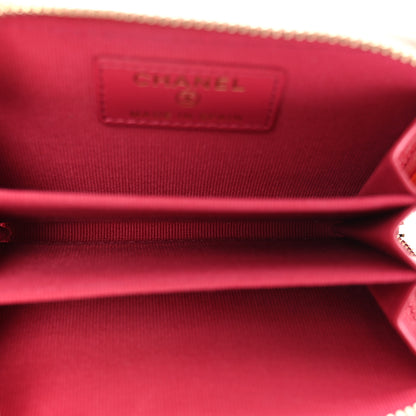 Chanel Caviar Quilted Perforated CC Zip Coin Purse Pink 5 of 8