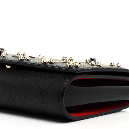 Christian Louboutin Grained Calfskin Spikes Loubinthesky Paloma Wallet On Chain Black Multimetal 6 of 10