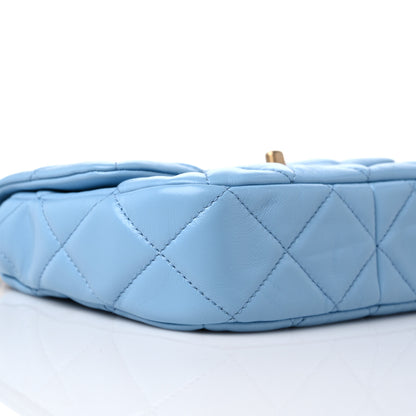 Chanel Lambskin Quilted Mini Lacquered Chain Flap Light Blue 8 of 12