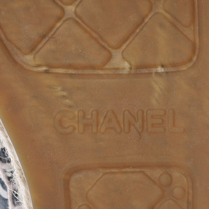Chanel Lambskin Printed CC Espadrilles 40 Black White 7 of 8
