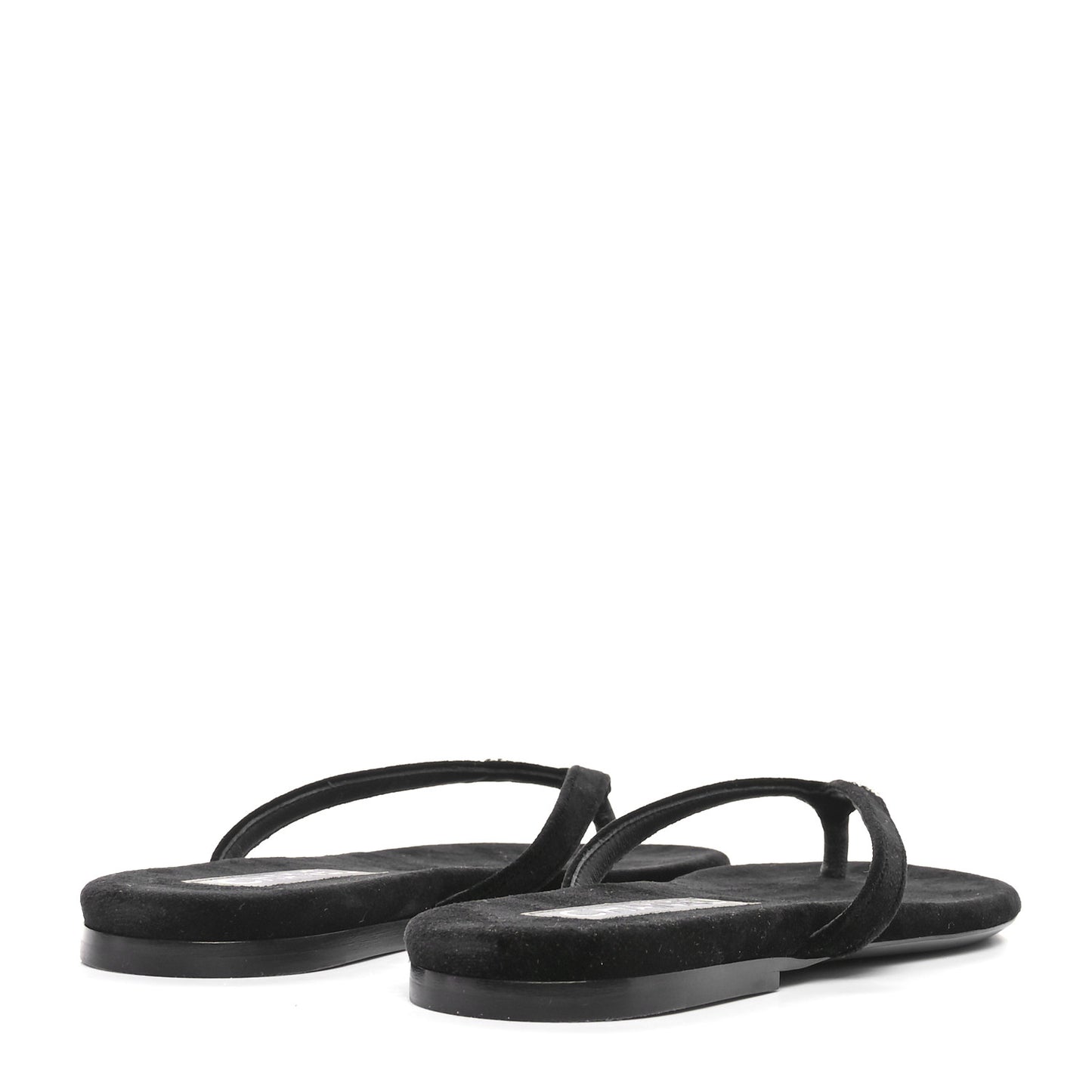 Velvet Crystal CC Thong Sandals 36.5 Black