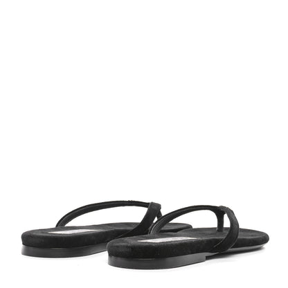 Chanel Velvet Crystal CC Thong Sandals 36.5 Black 5 of 8