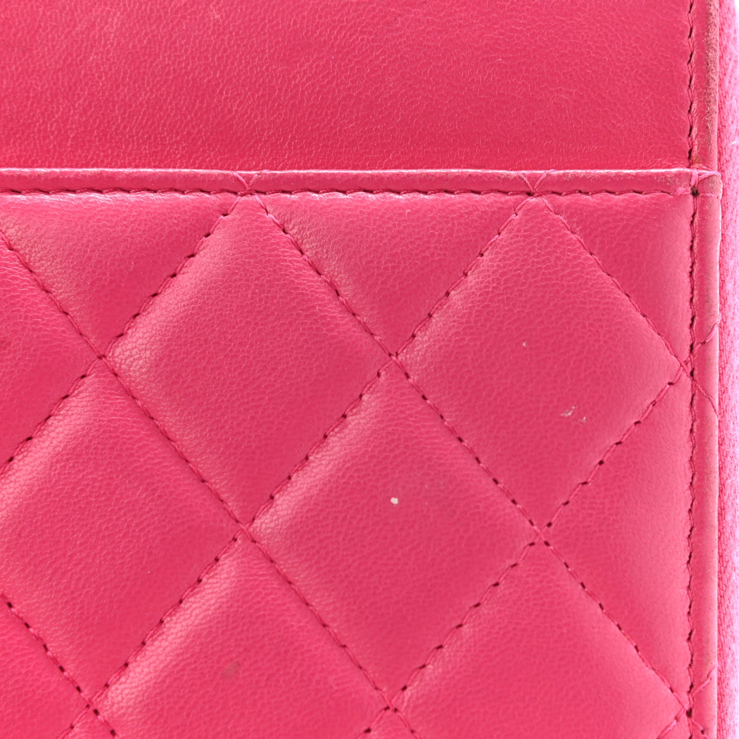 Lambskin Quilted Travel Case Pink
