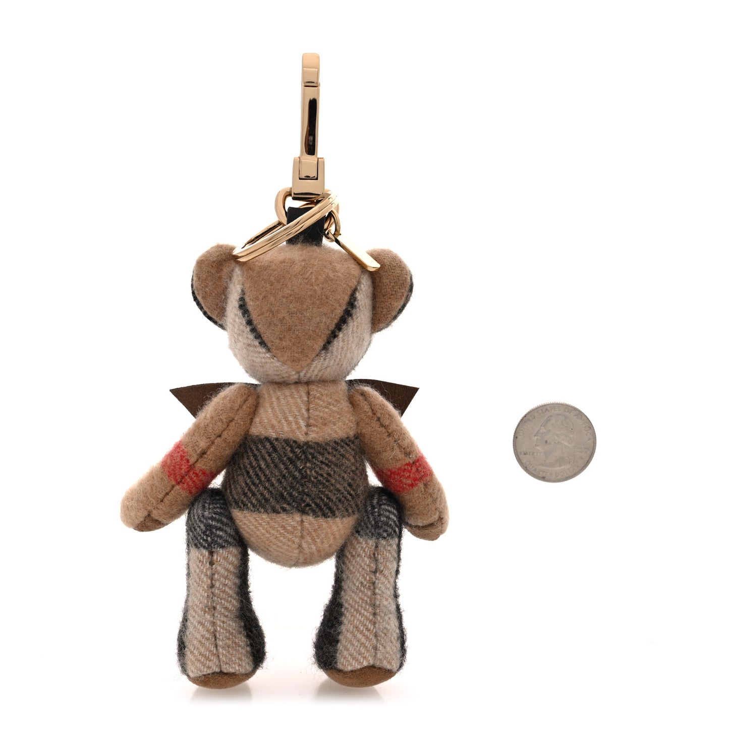 Cashmere House Check Thomas Bear Bag Charm Camel Gold