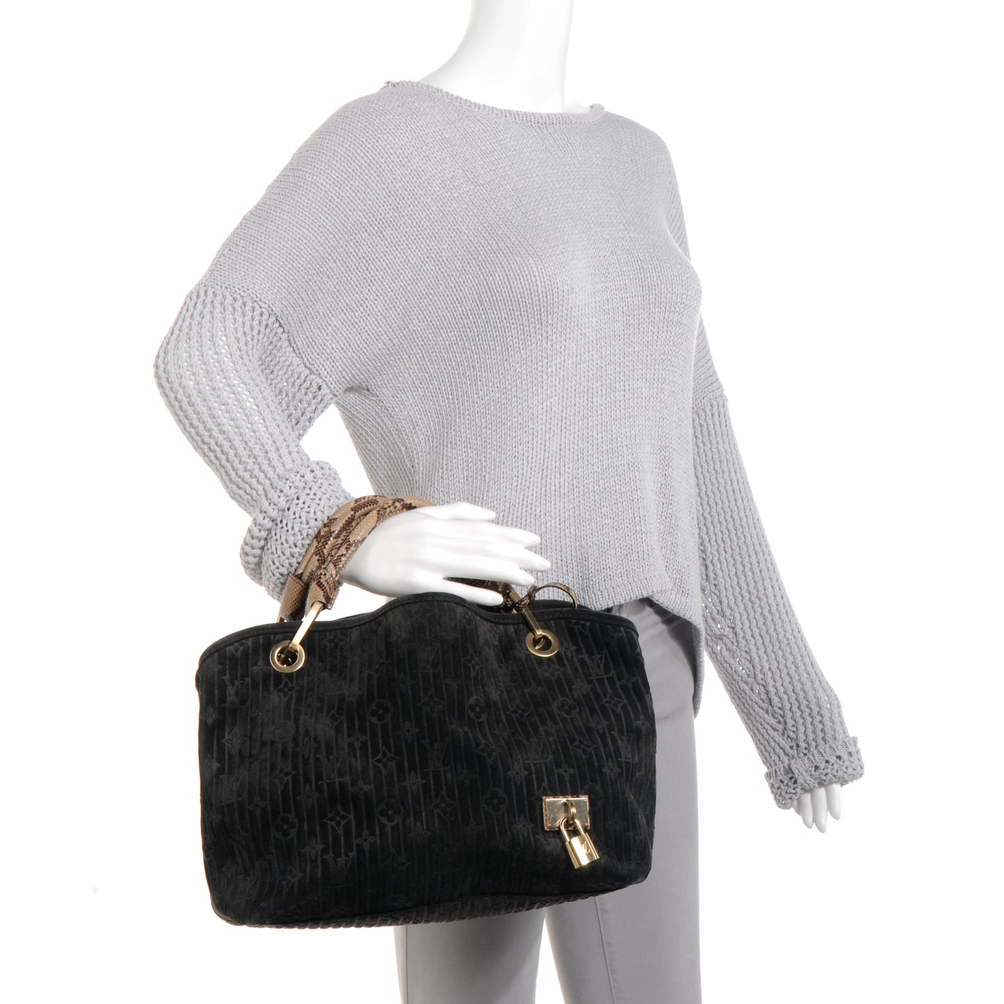 Suede Python Monogram Whisper PM Kohl