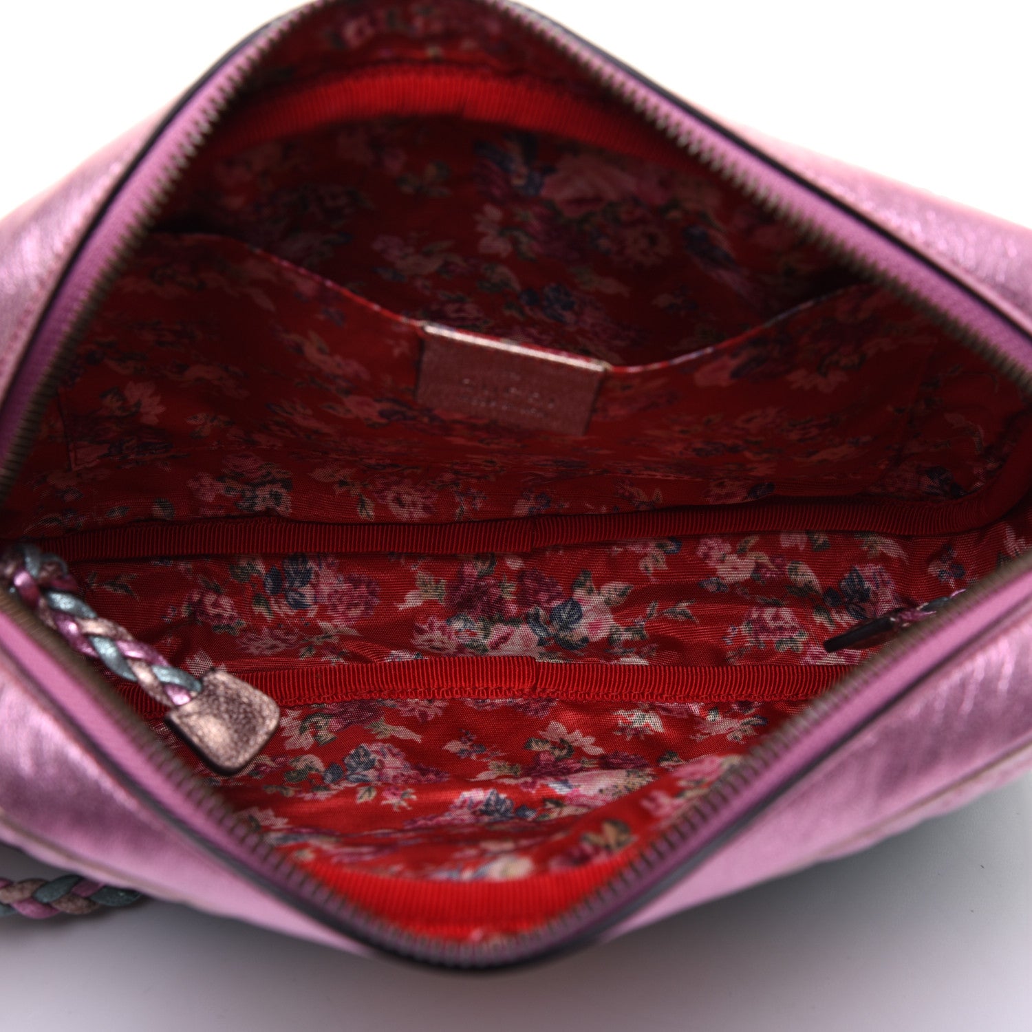 Gucci Laminated Nappa Trapuntata Small Zumi Shoulder Bag Rosa Lago Rame 5 of 14