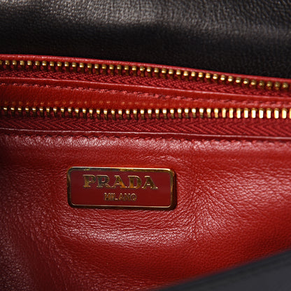 Prada Saffiano Vernice Chain Shoulder Bag Black 5 of 7